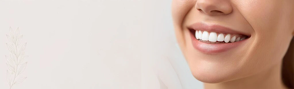 Close-up of a woman’s bright white smile after teeth whitening at Mona Lisa Smiles, Barnet